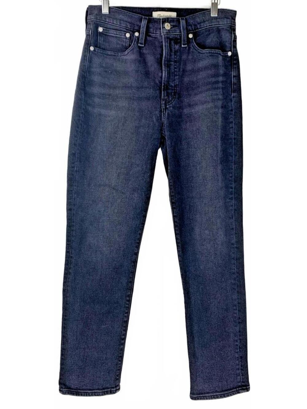 Madewell The Perfect Vintage Cotton Denim Jeans Straight Cropped Leg Sz 27 Black